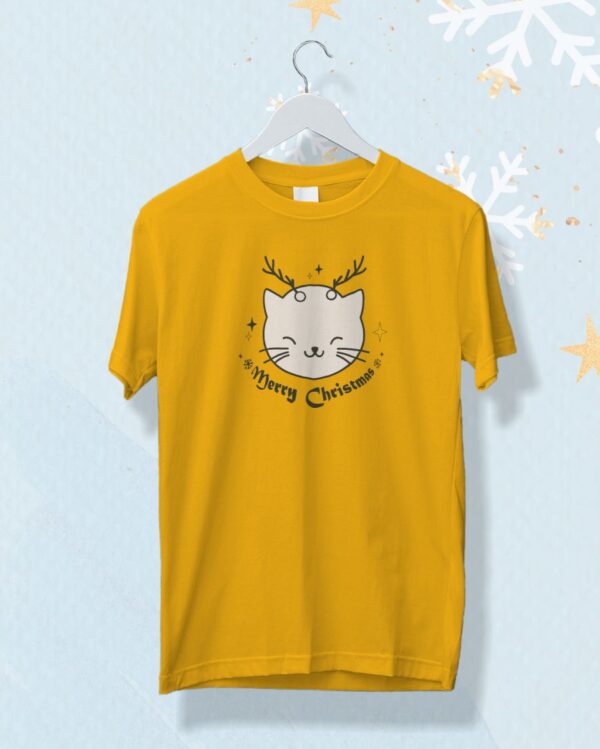 Christmas Cat with Antlers Unisex T-Shirt