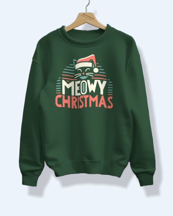 Meowy Christmas Printed Sweatshirt