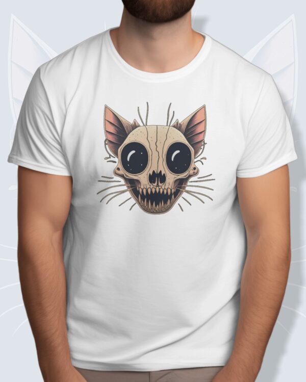 Mustache Skull Cat T-shirt