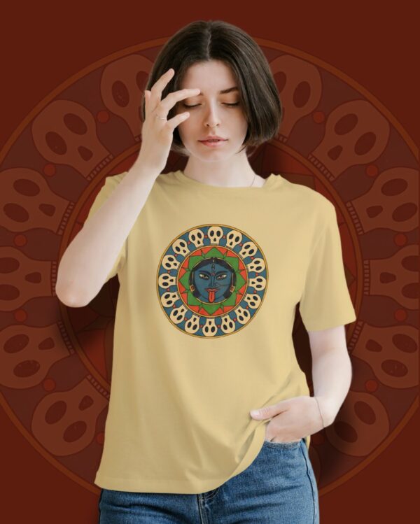 Skull Mandala Bom Kali T-Shirt - Bold and Edgy Art - Image 2