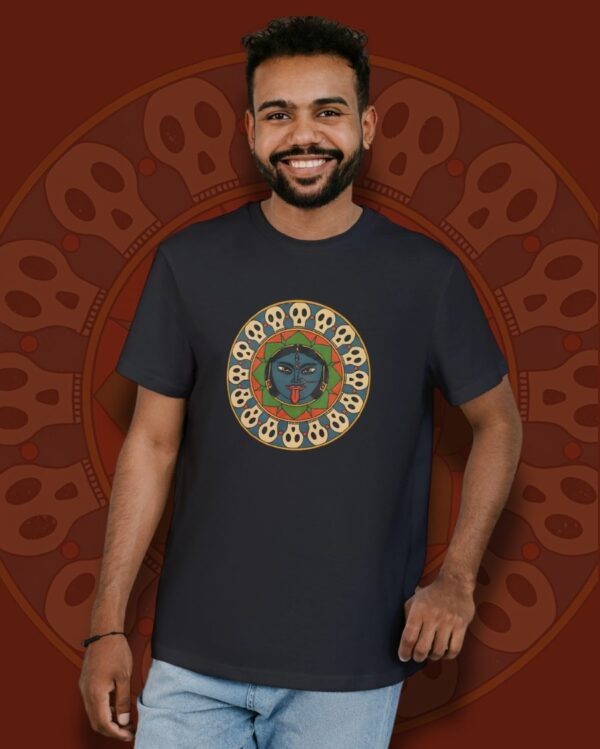 Skull Mandala Bom Kali T-Shirt - Bold and Edgy Art - Image 3