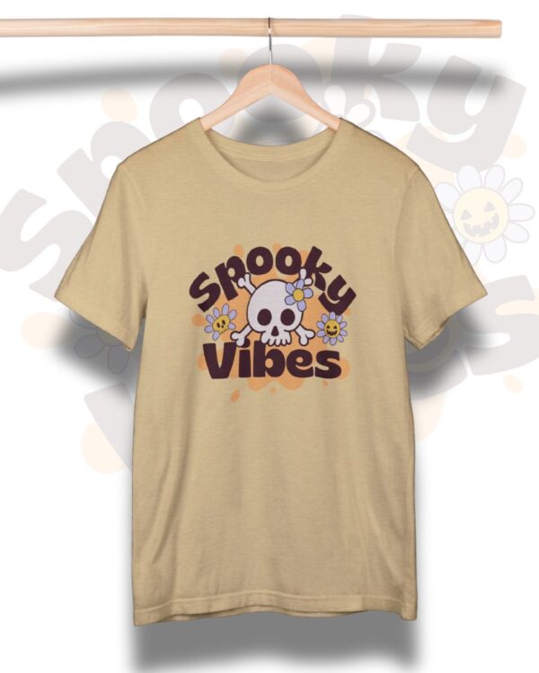 Spooky Vibes Halloween T-Shirt - Flower Skull