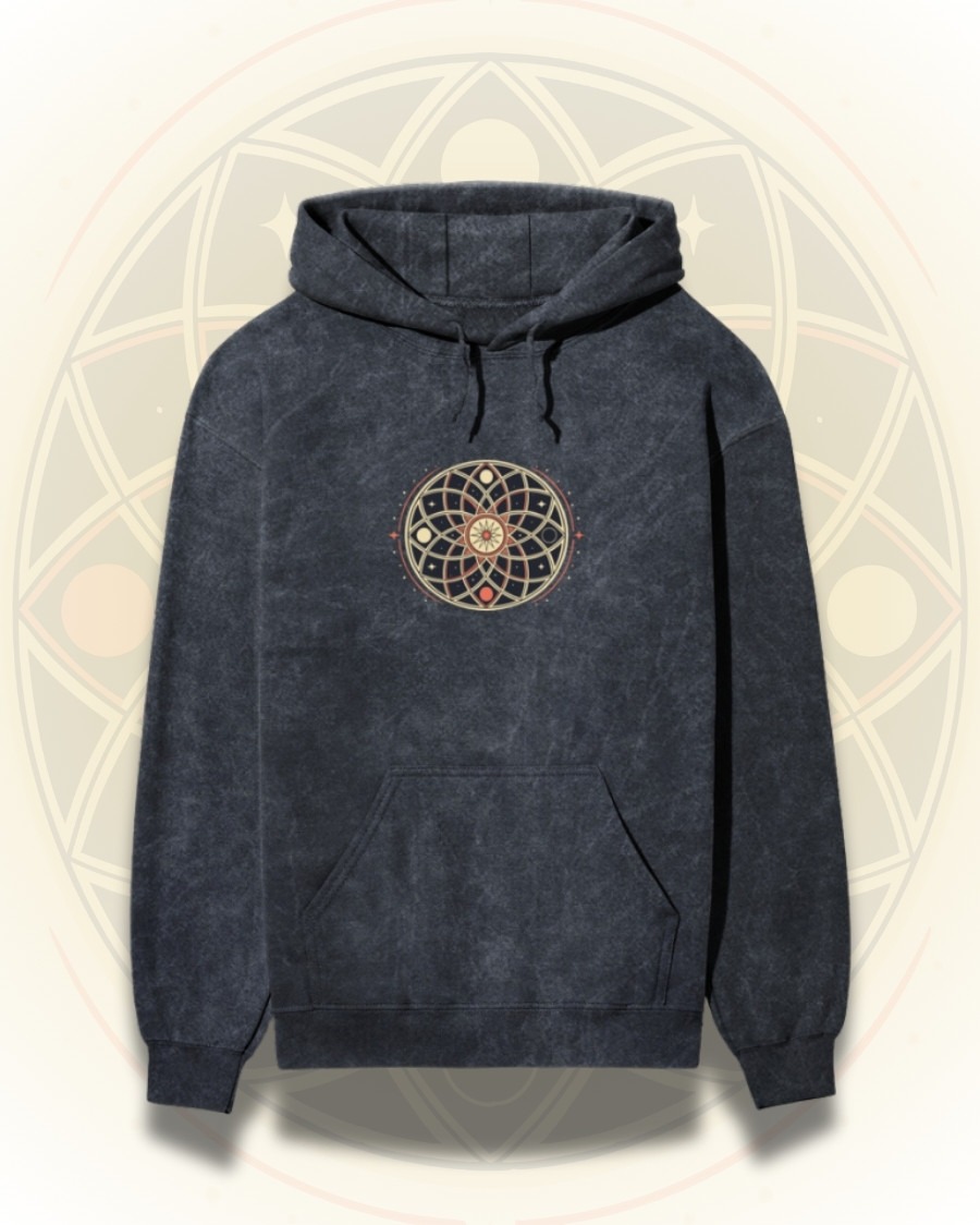 Celestial Mandala Acidwashed Hoodie