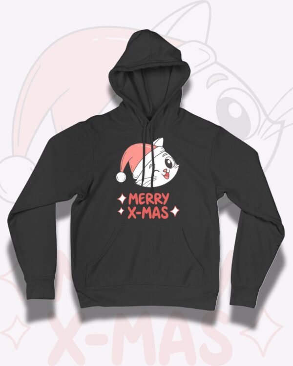 Merry X-mas Cat Hoodie - Image 3