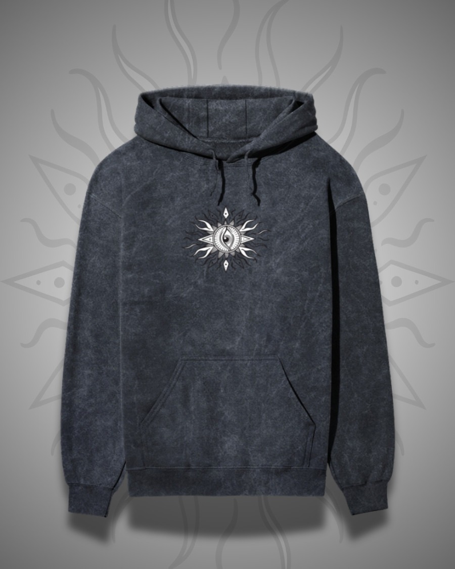 Trippy Hypnotic Eye Acidwashed Hoodie