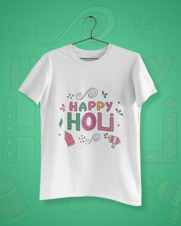 Playful Happy Holi T-Shirt for Unisex - Image 3