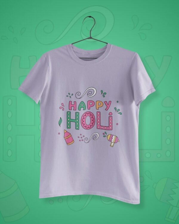 Playful Happy Holi T-Shirt for Unisex - Image 2